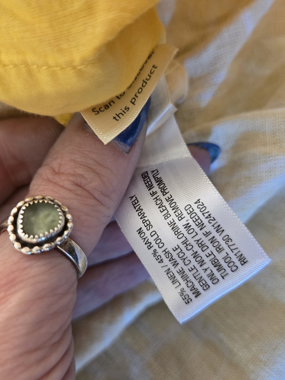 Yellow Linen Blend Floral Tie-Waist Midi Skirt - Picture 4 of 4